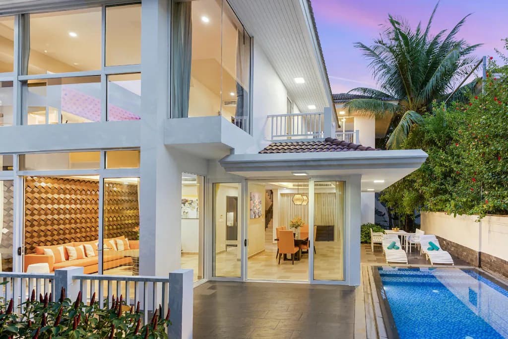 فيلا مطلة على الحديقة بغرفة نوم واحدة مع مسبح خاص	