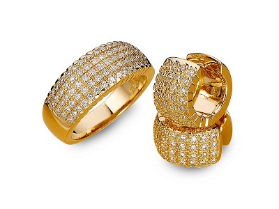 1.1ct NATURAL DIAMOND HOOP EARRINGS ROUND CUT 14K YELLOW GOLD HUGGIE CLASSIC